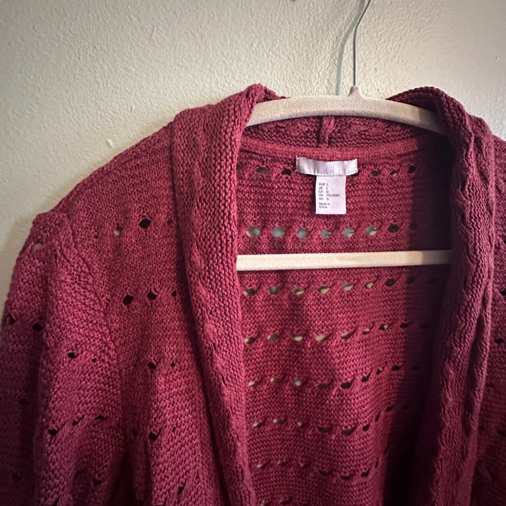 H&M Maroon Open-Front Cardigan - Picture 2 of 8
